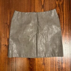 Faux Leather Brown Skirt